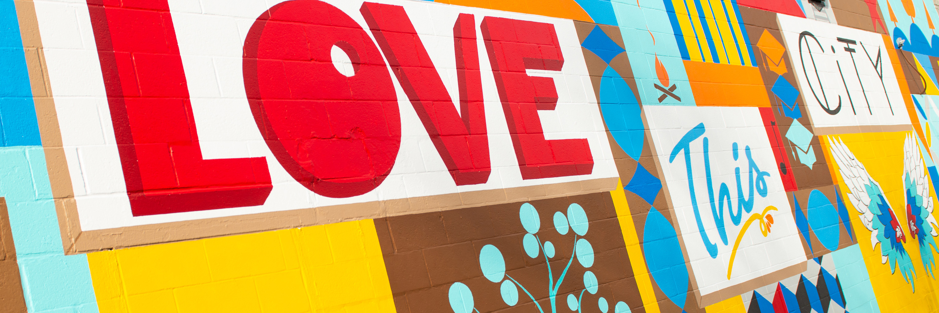 "Love this city" mural in Bloomington, Indiana